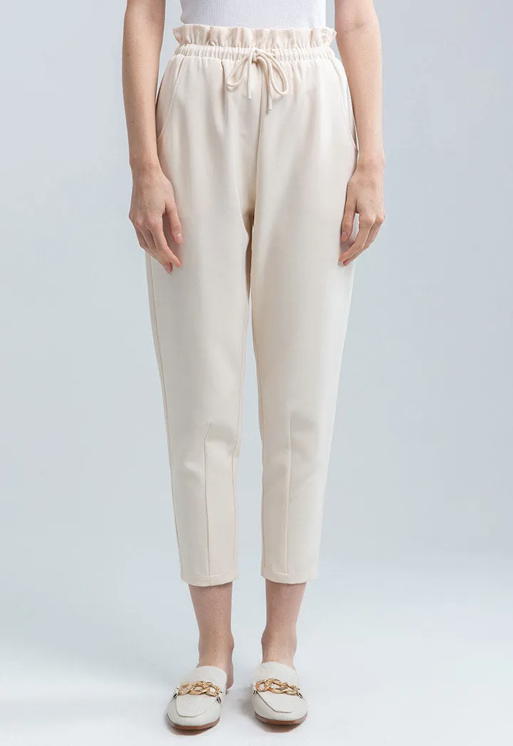 Ruffled Tapered Waistband Trouser