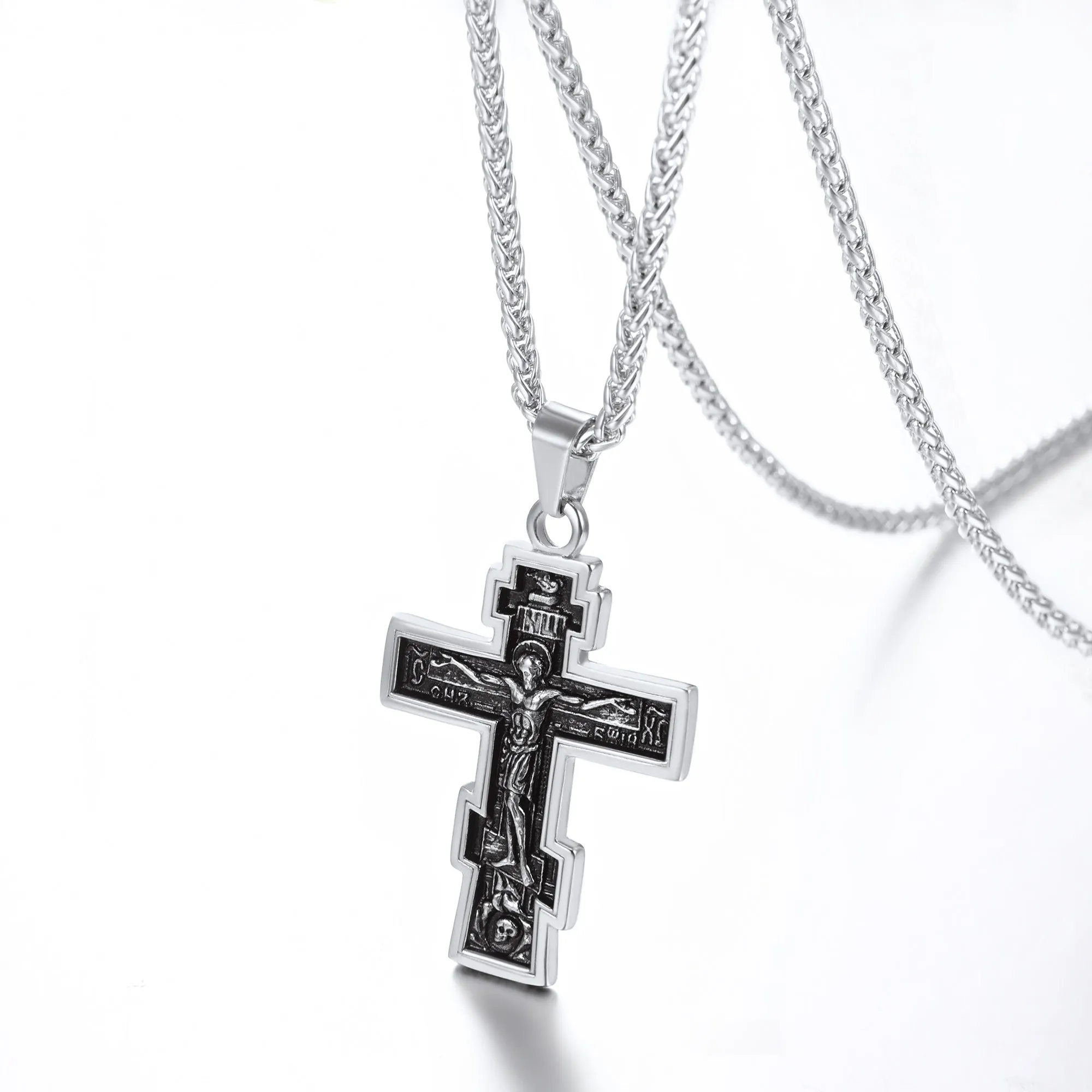 U7 Jewelry Russian Orthodox Jesus Cross Necklace