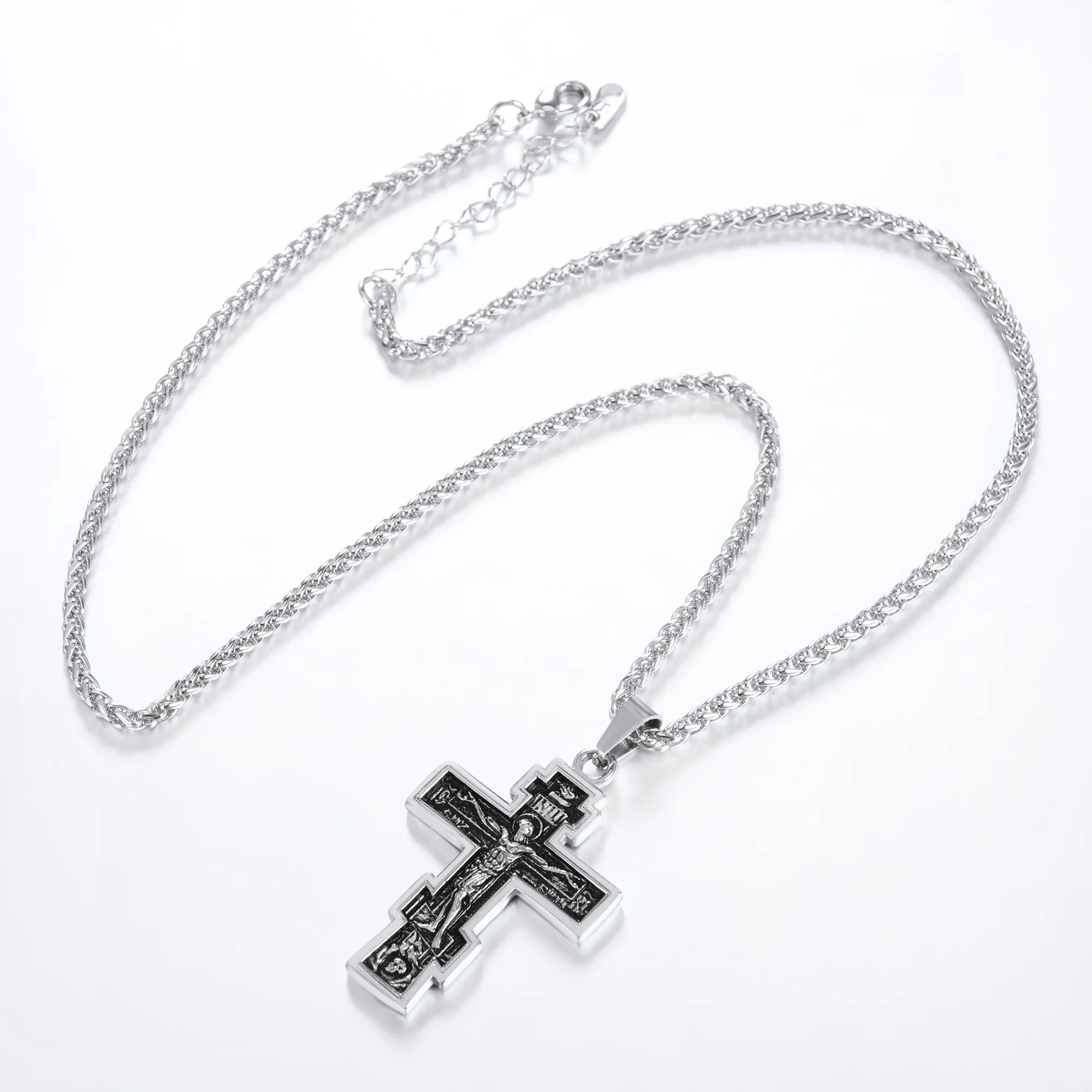 U7 Jewelry Russian Orthodox Jesus Cross Necklace