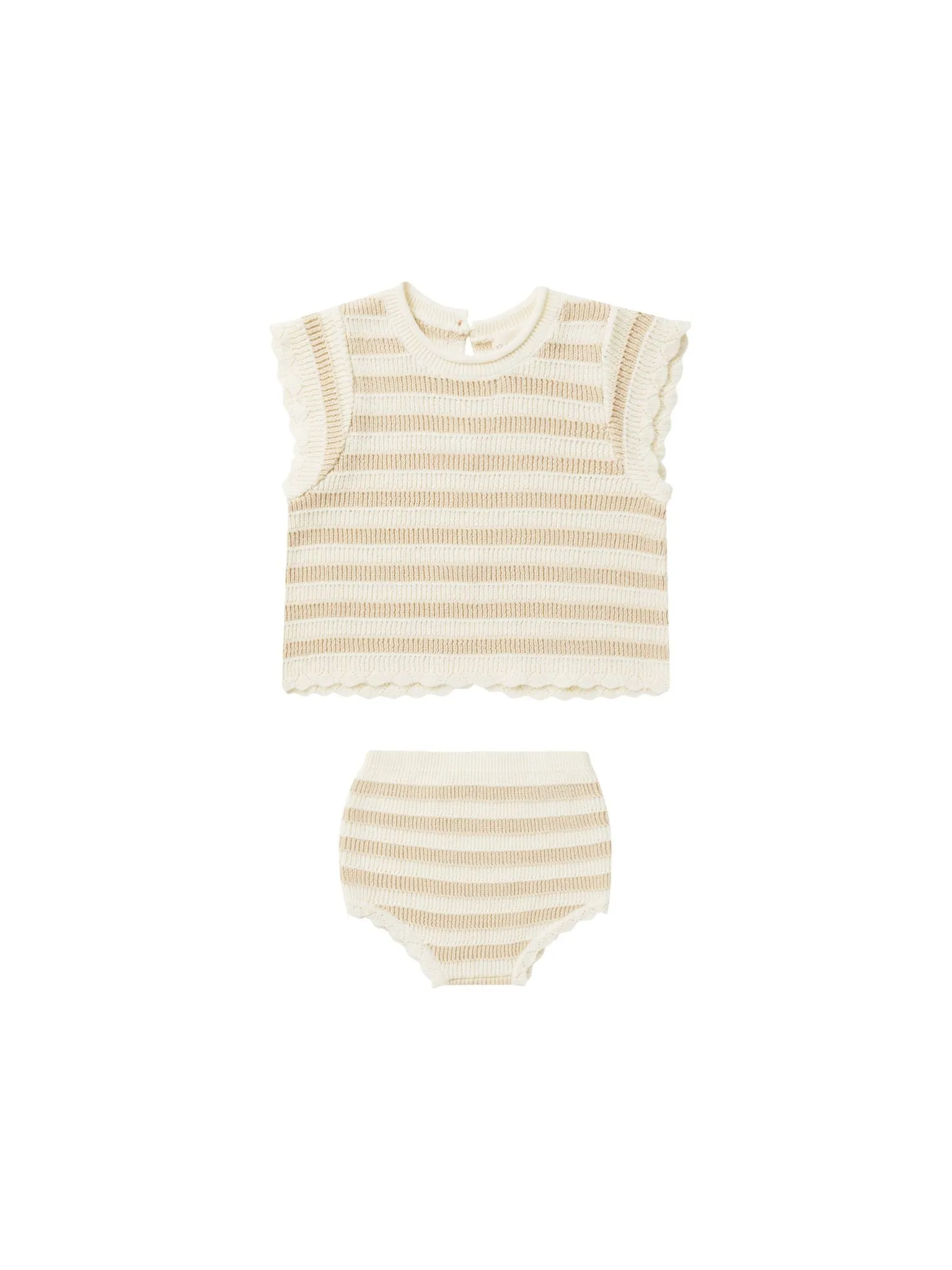 Sand Stripe Scallop Baby Set