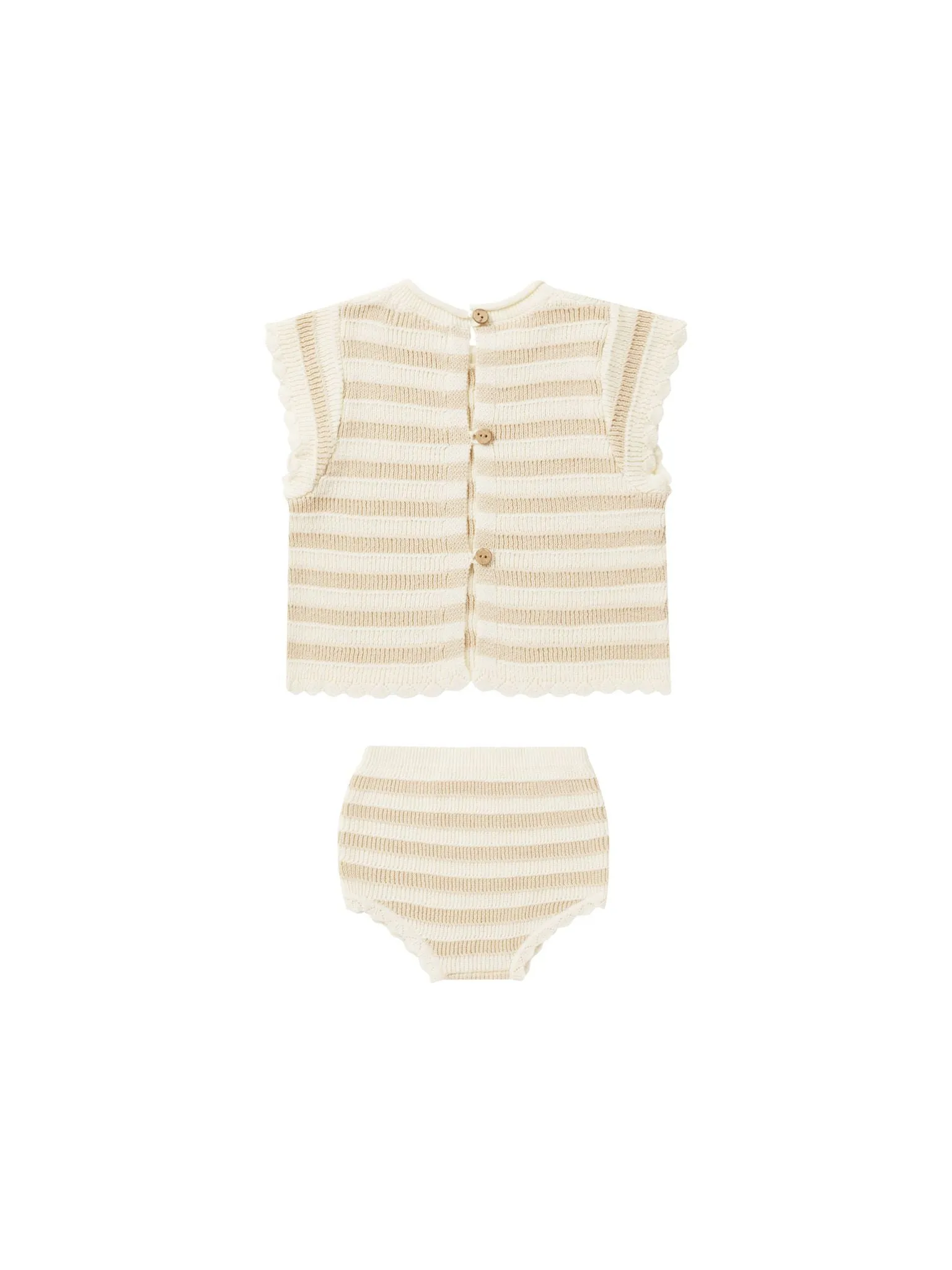 Sand Stripe Scallop Baby Set