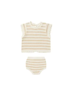 Sand Stripe Scallop Baby Set