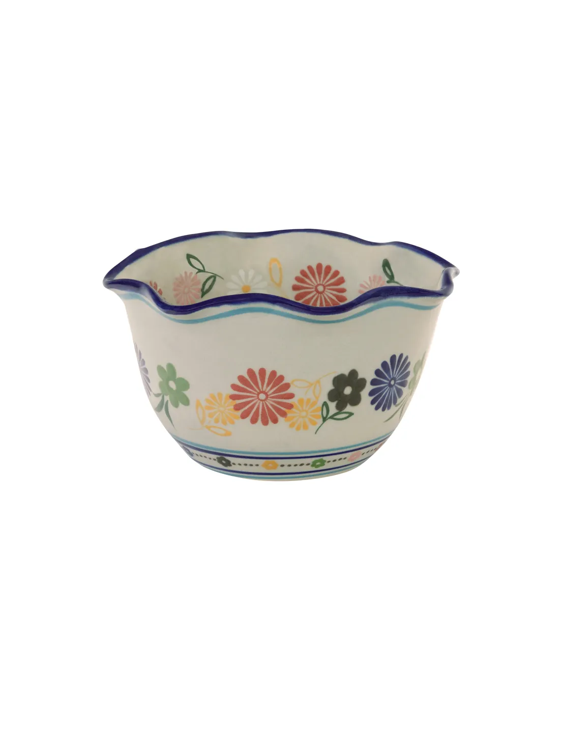 Serving Bowl - Scalloped Teddy Floral Ceramic