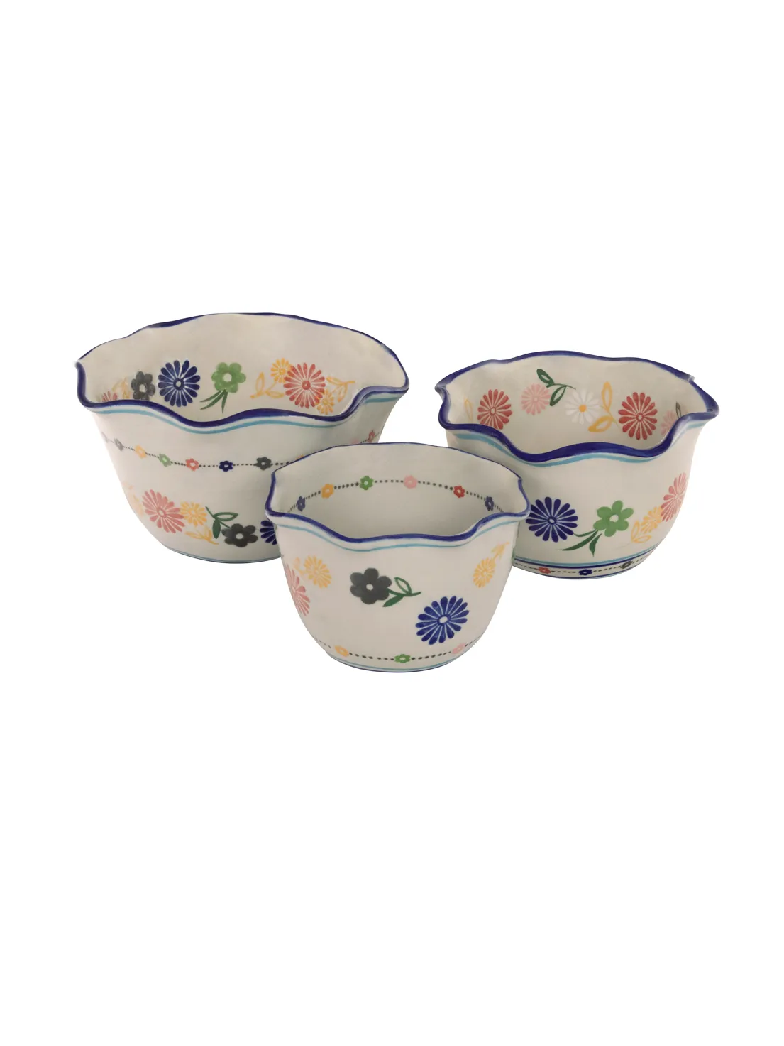 Serving Bowl - Scalloped Teddy Floral Ceramic