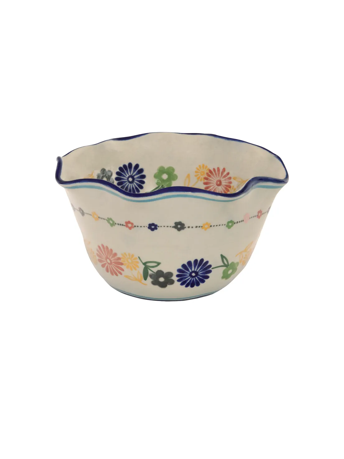 Serving Bowl - Scalloped Teddy Floral Ceramic