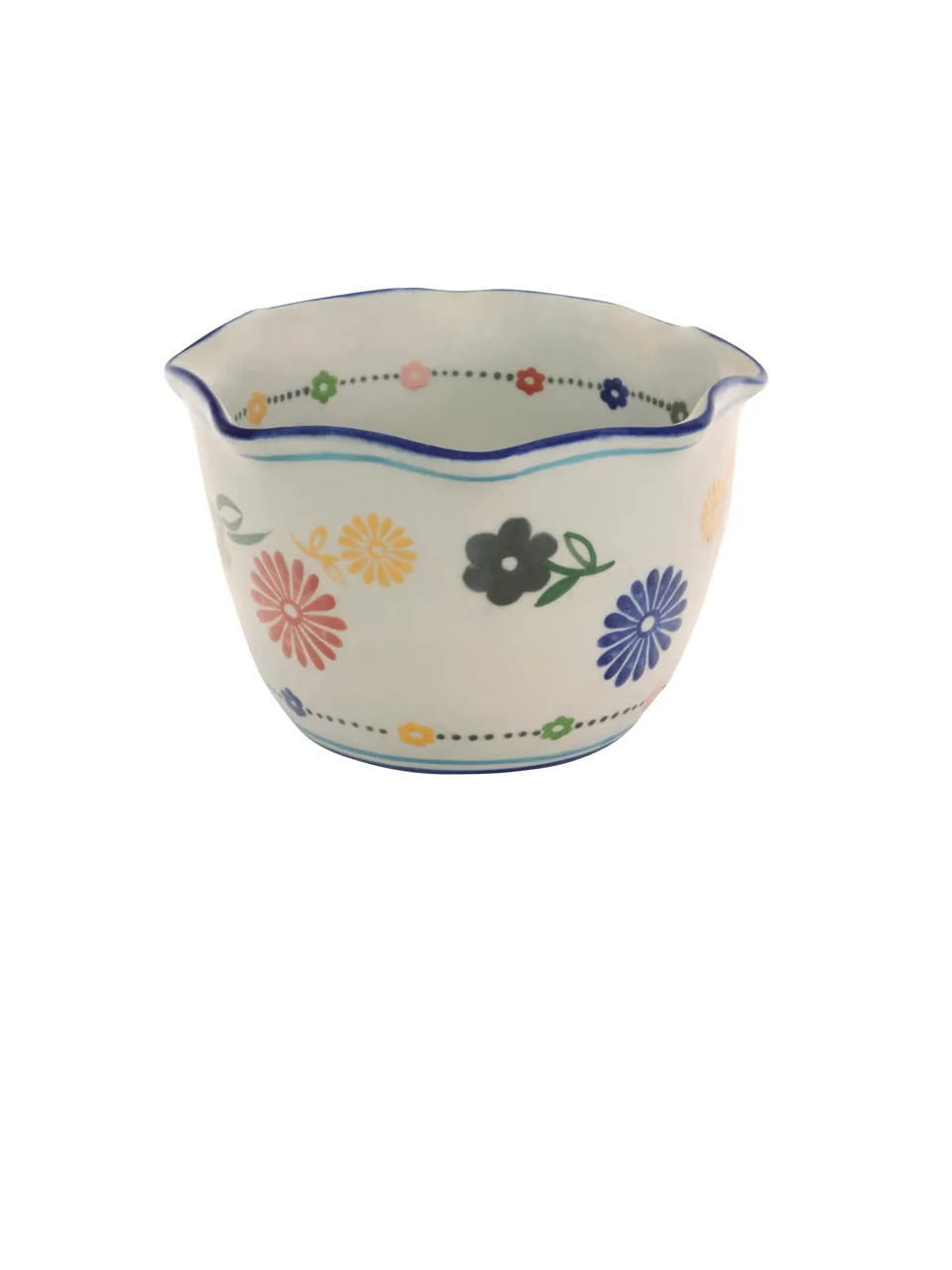 Serving Bowl - Scalloped Teddy Floral Ceramic