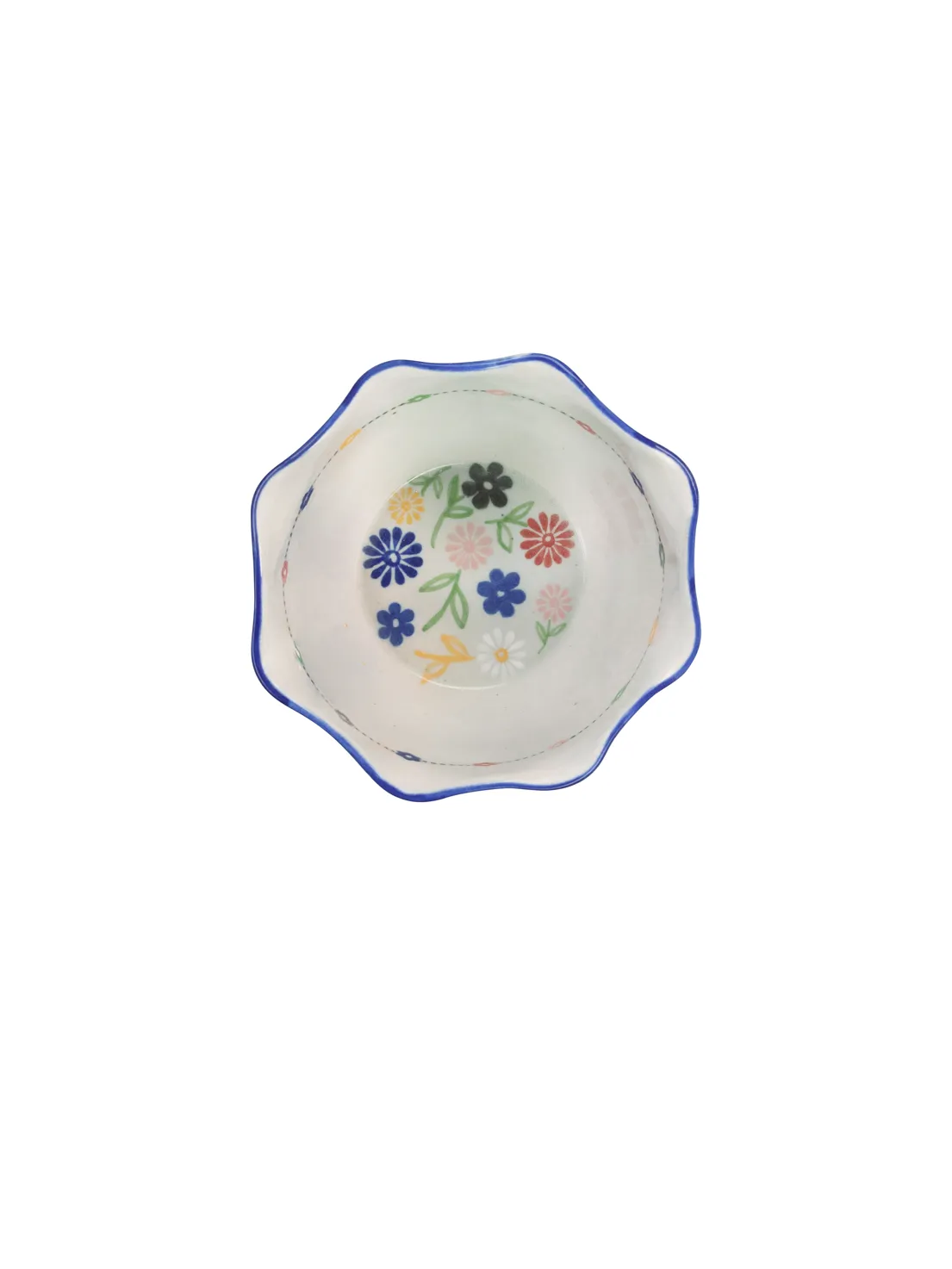 Serving Bowl - Scalloped Teddy Floral Ceramic