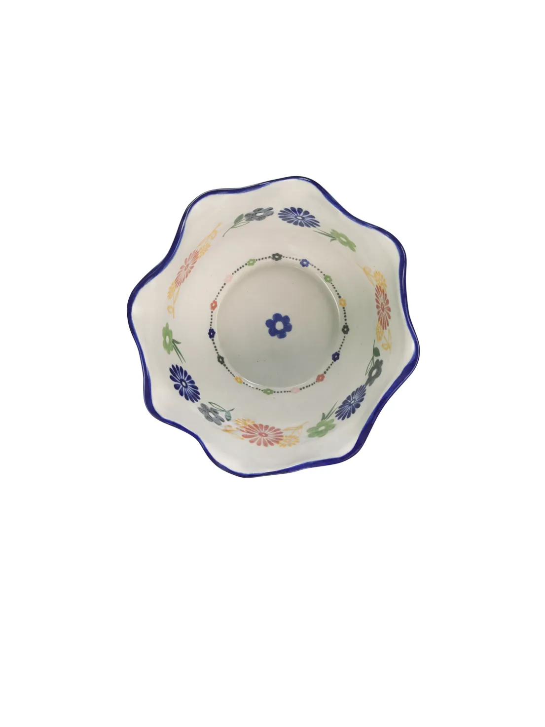 Serving Bowl - Scalloped Teddy Floral Ceramic