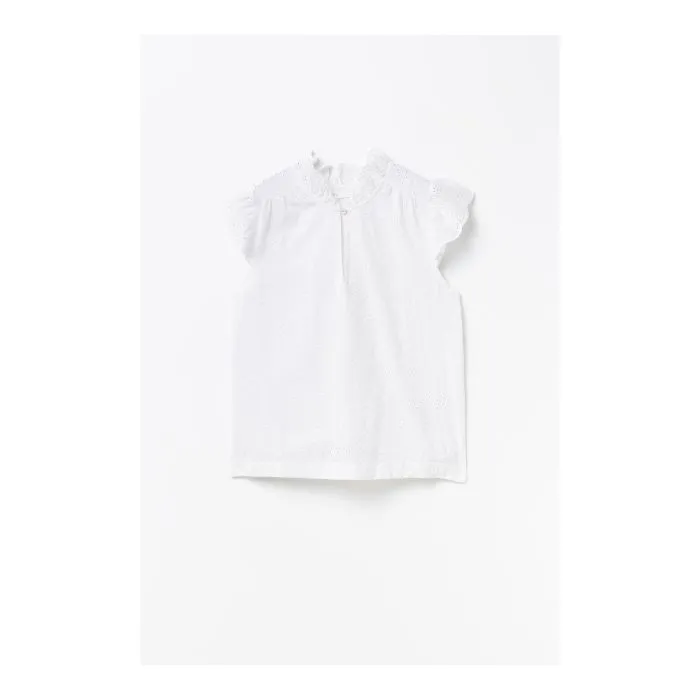 Lace Cotton Short Sleeves Shirts