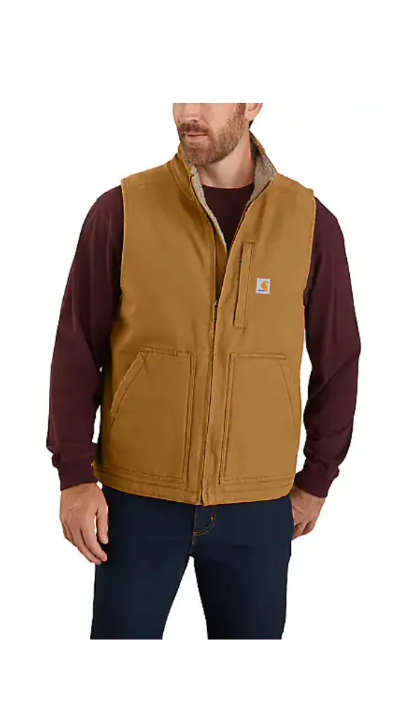 Carhartt Loose Fit Washed Duck Sherpa Lined Mock Neck Vest 104277