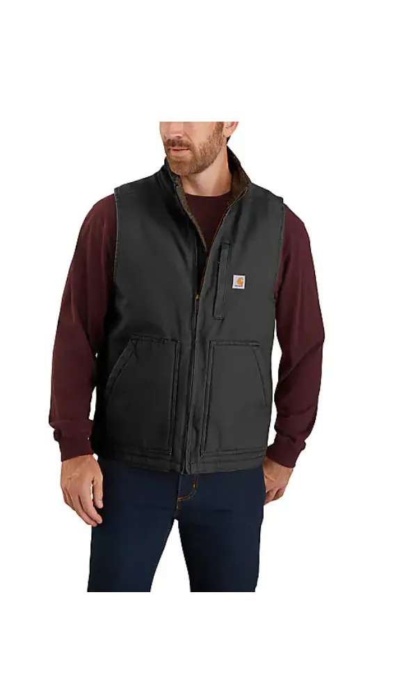 Carhartt Loose Fit Washed Duck Sherpa Lined Mock Neck Vest 104277