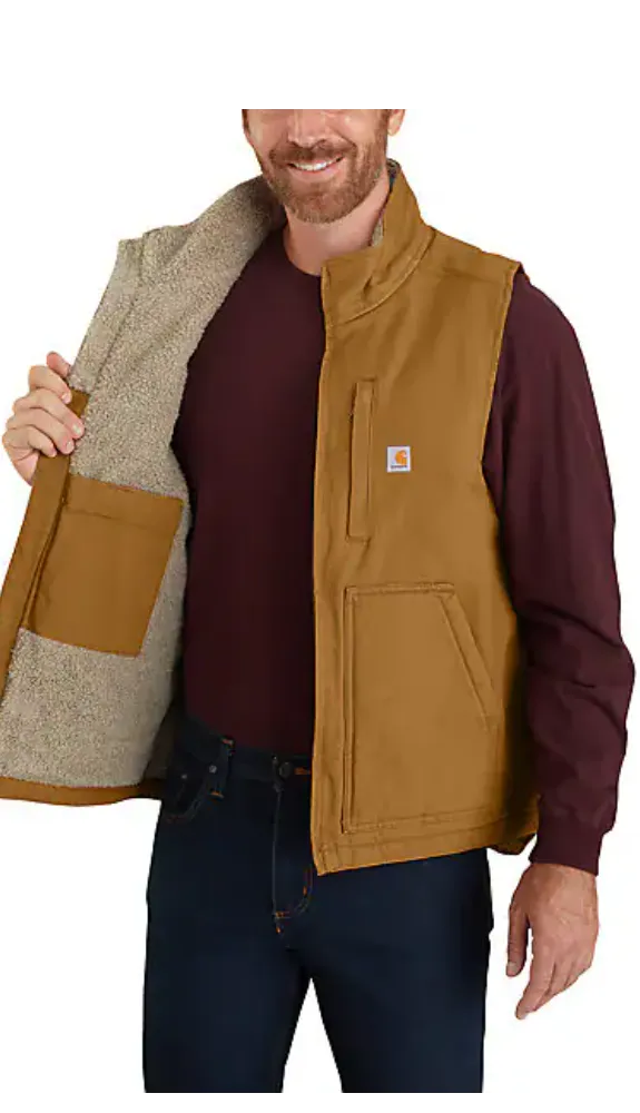 Carhartt Loose Fit Washed Duck Sherpa Lined Mock Neck Vest 104277