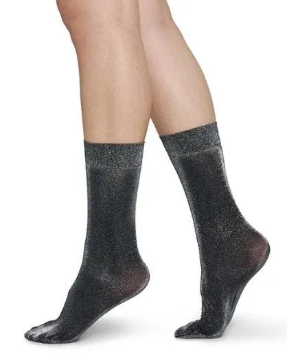 Ines Shimmery Black Socks