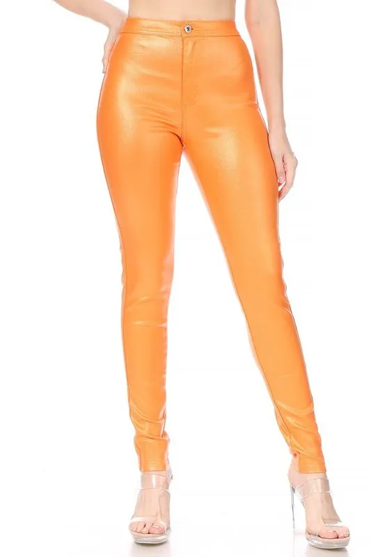 Shiny Slim Fit Trousers