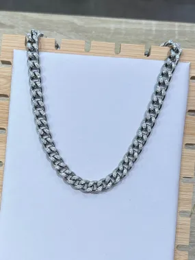 Silver Maxi Chain Necklace with Rhinestones