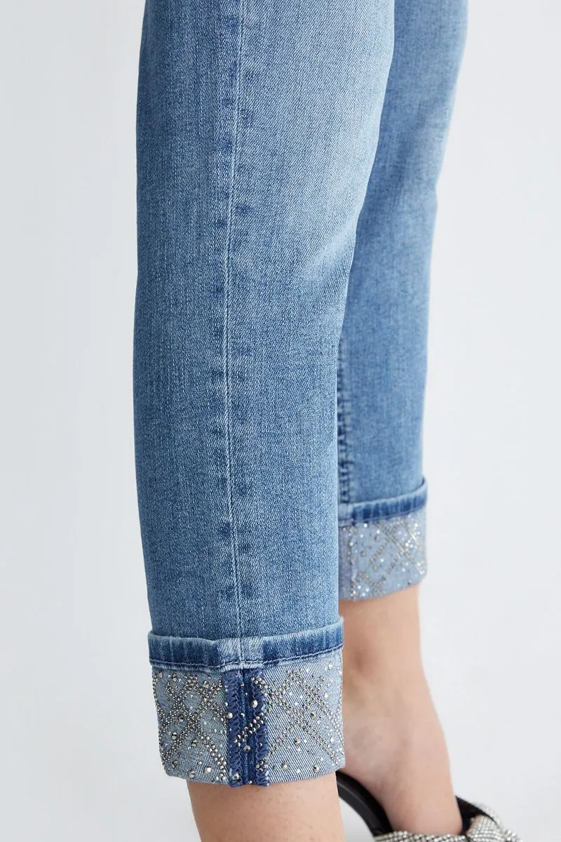 Denim donna Jeans with Bottom-Up Design