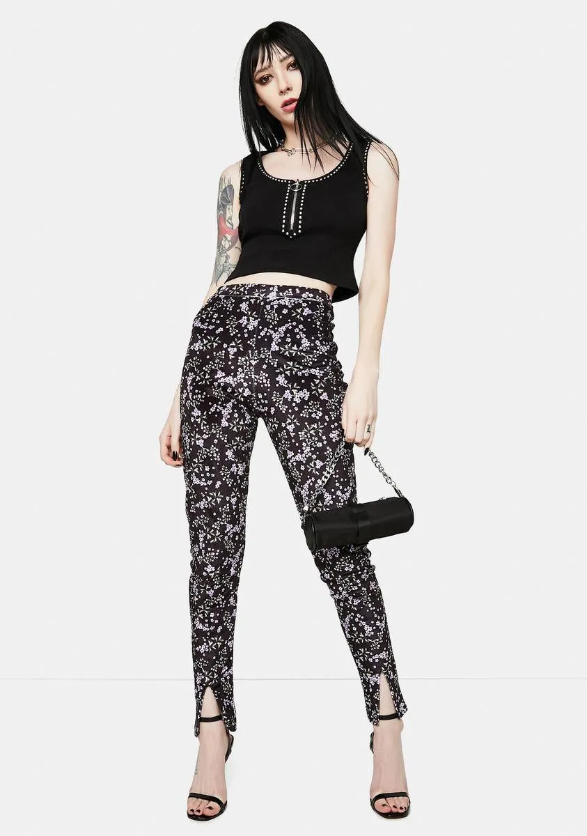 Skinny Pants with Floral Pattern