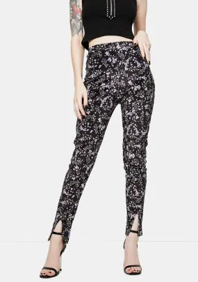 Skinny Pants with Floral Pattern