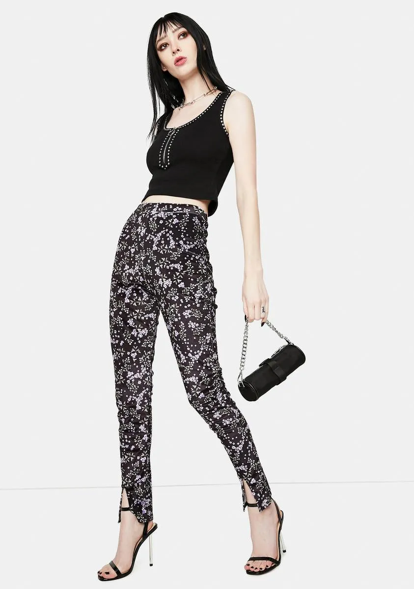 Skinny Pants with Floral Pattern