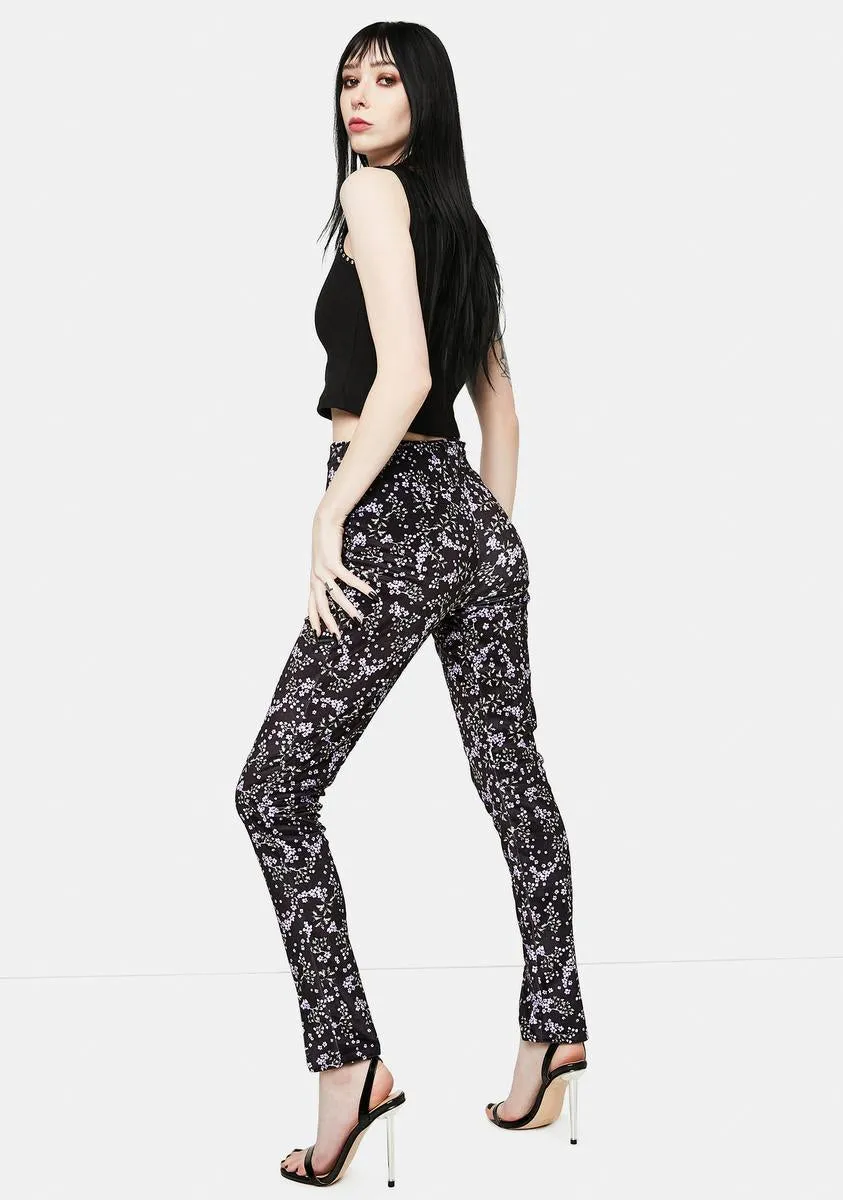 Skinny Pants with Floral Pattern