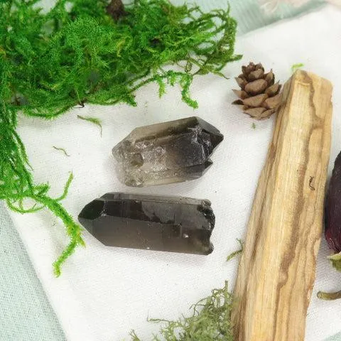 Brazilian Smoky Quartz Crystal Points Set for Grids