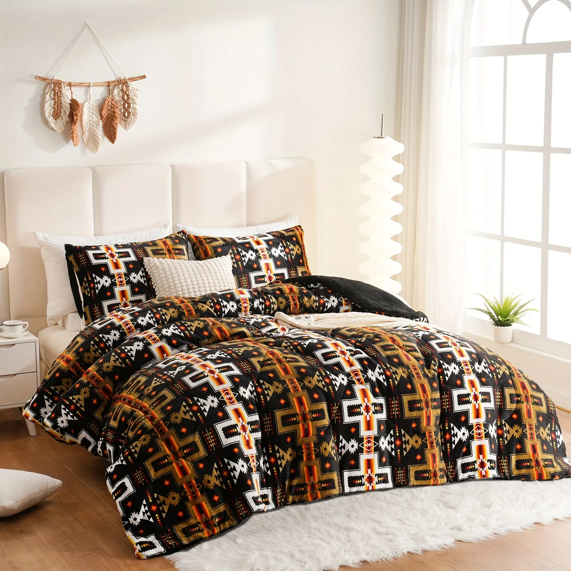 Fashion Comforter Set with Geometric Print