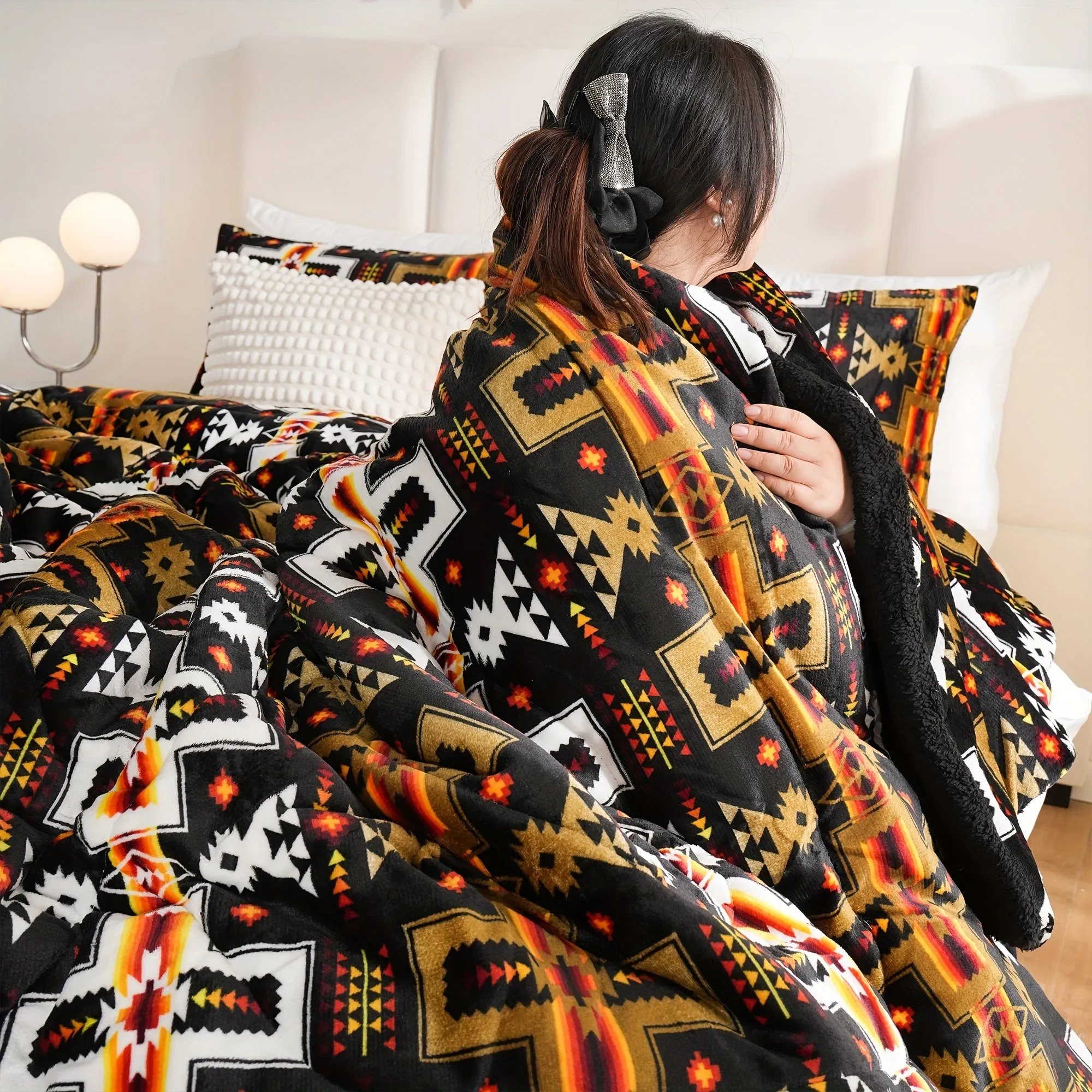 Fashion Comforter Set with Geometric Print