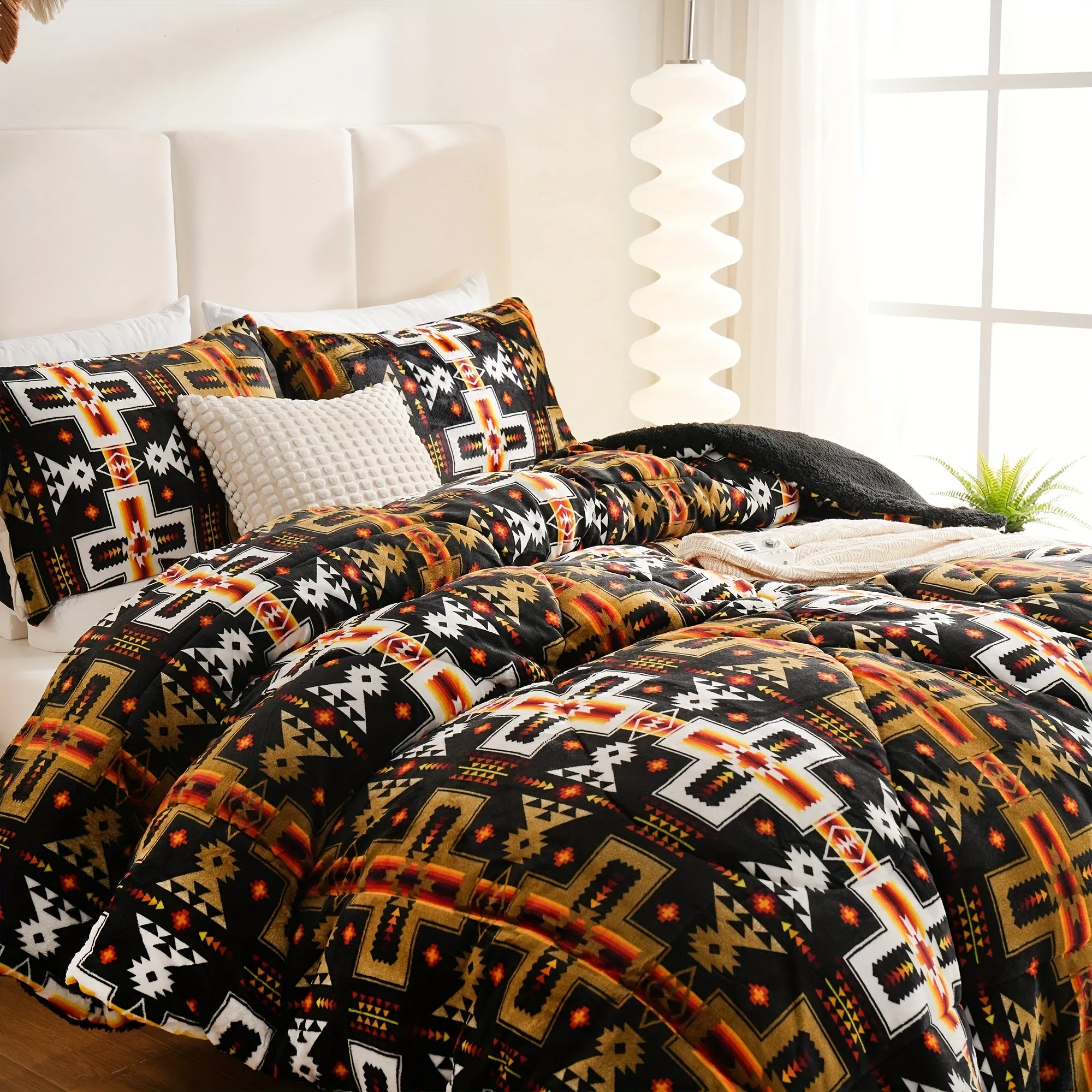 Fashion Comforter Set with Geometric Print