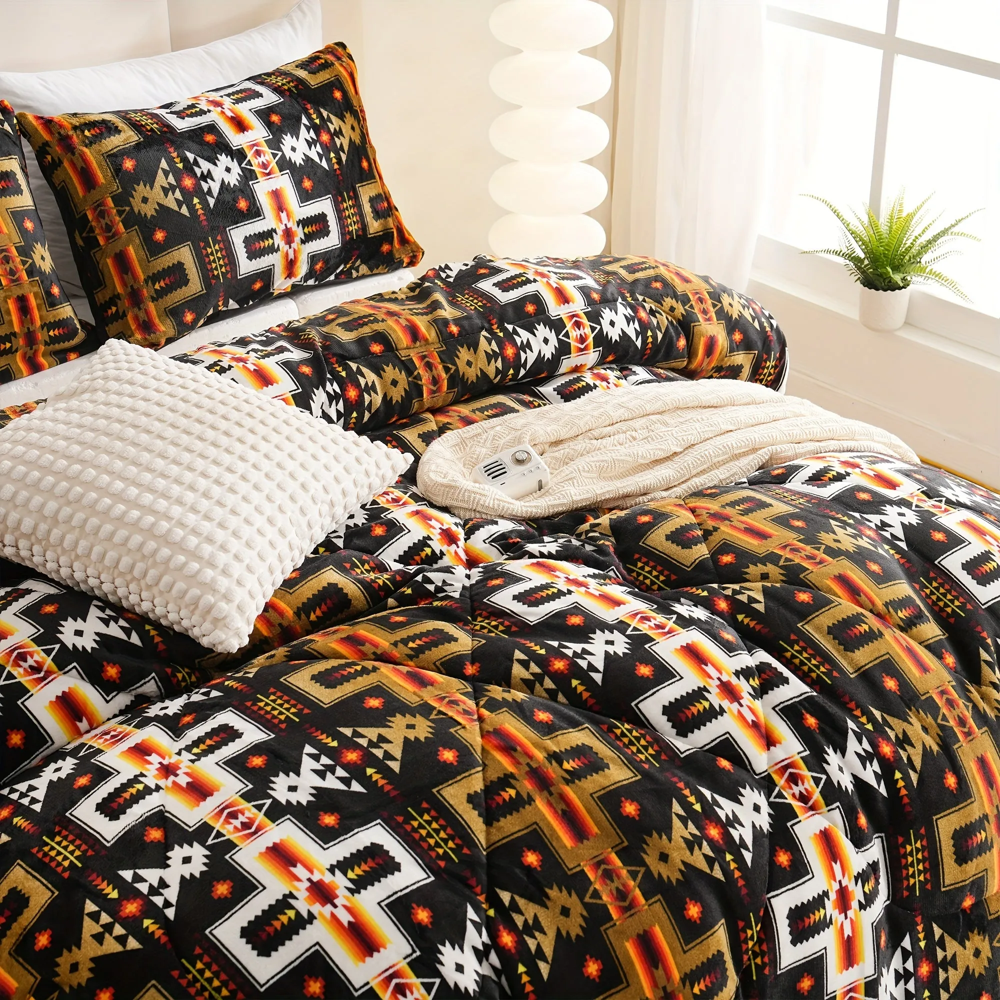 Fashion Comforter Set with Geometric Print