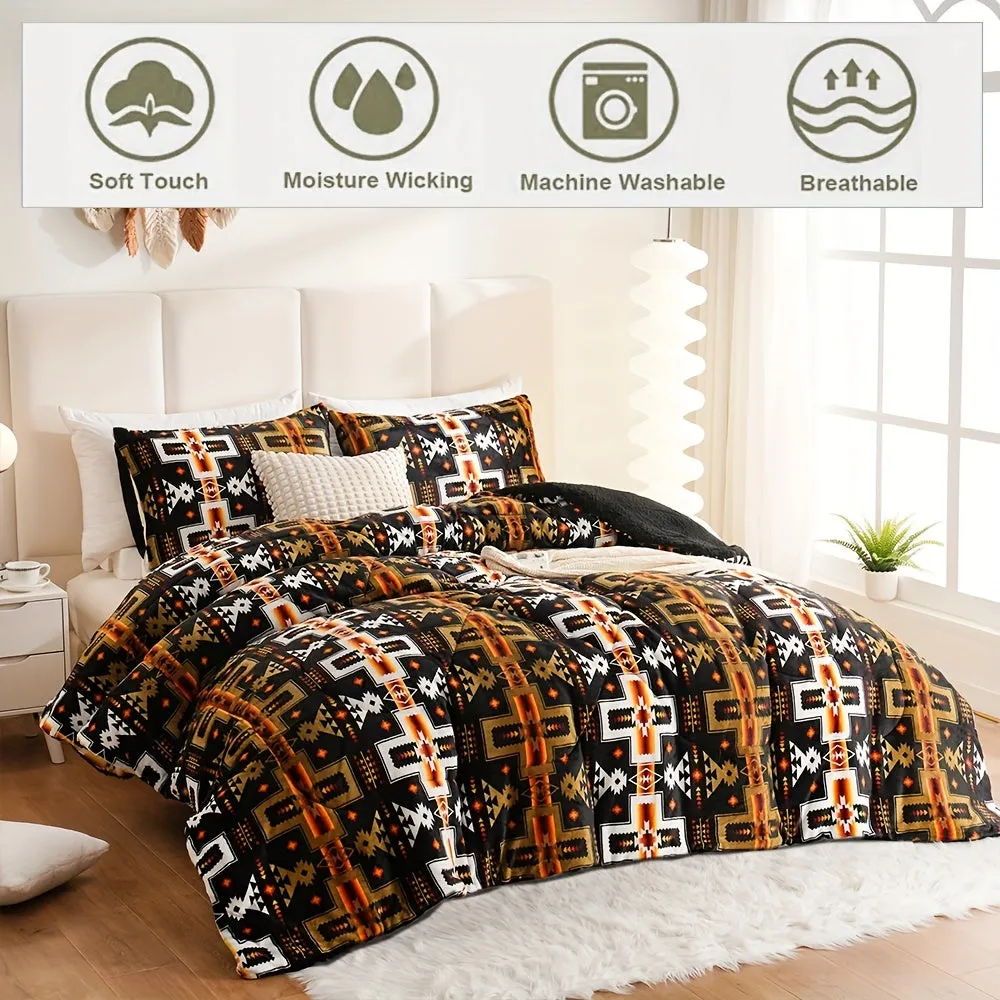 Fashion Comforter Set with Geometric Print