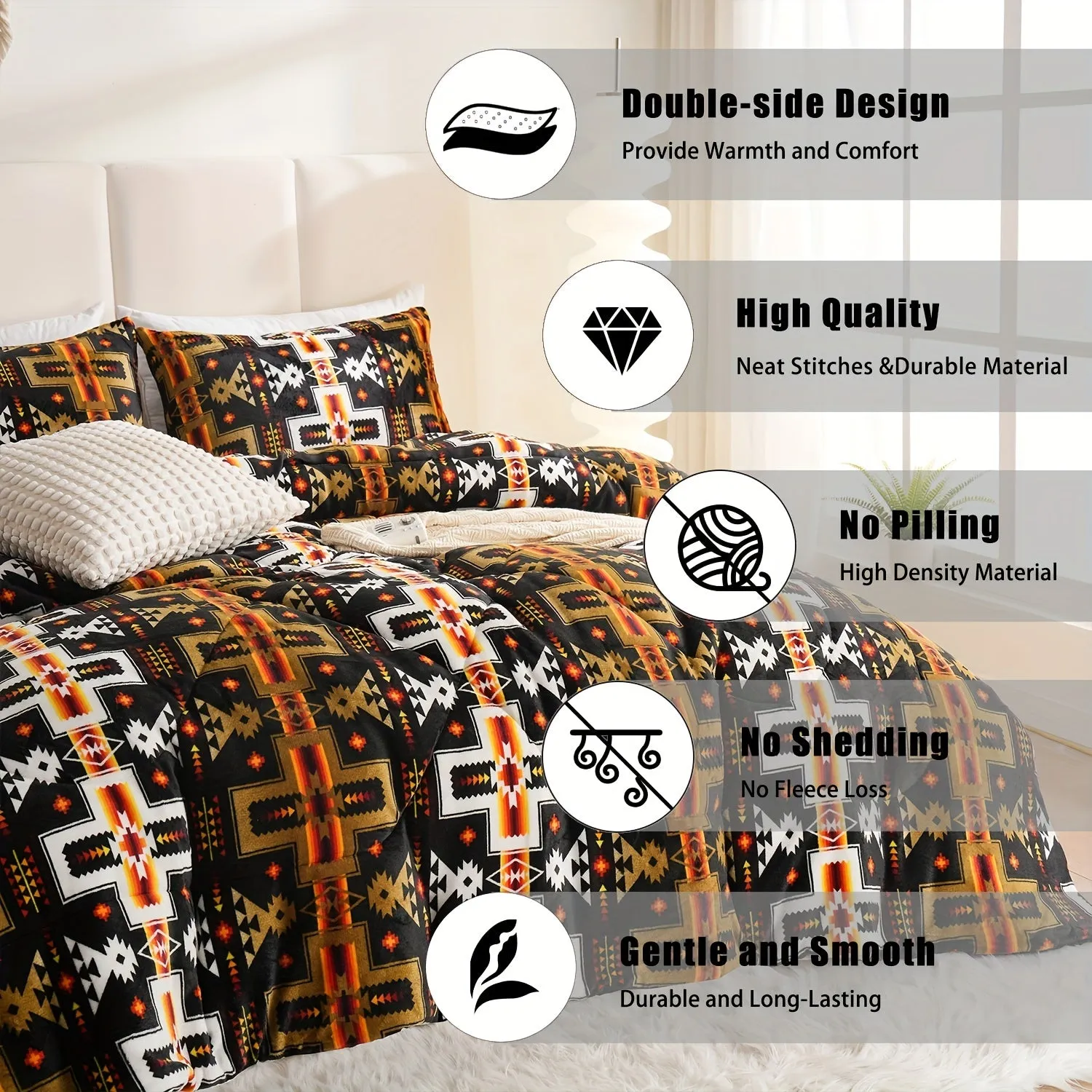 Fashion Comforter Set with Geometric Print