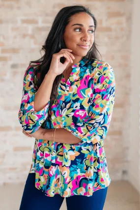 Neon Floral Blouse,