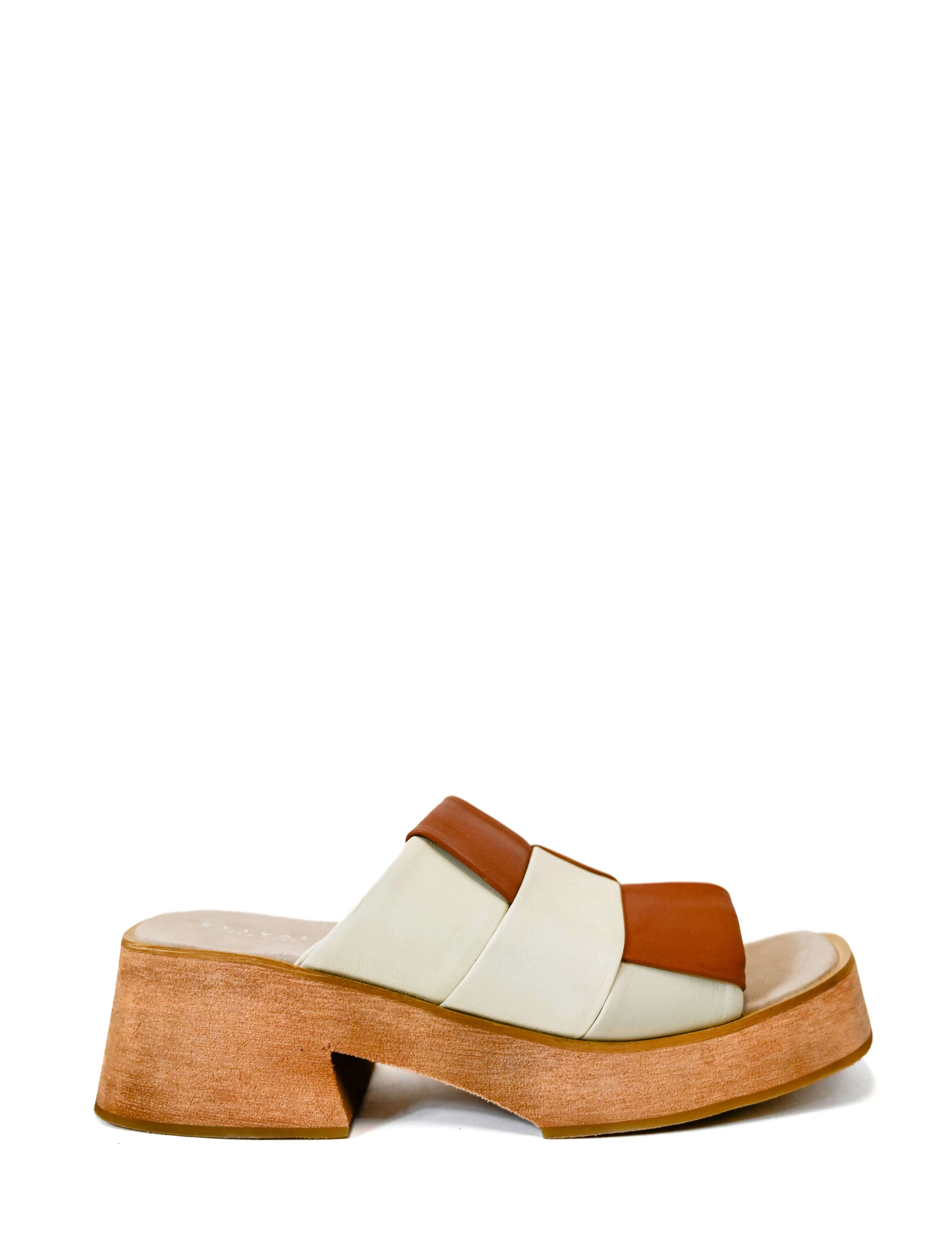 Lalaland Platform Slide Sandals Ivory Tan Final Sale