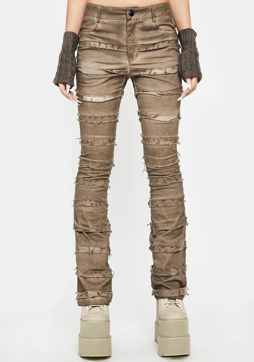 Strappy Distressed Skinny Trousers by Atmosphere