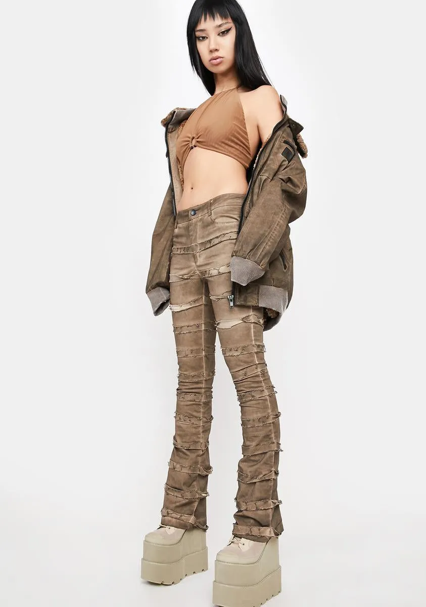 Strappy Distressed Skinny Trousers by Atmosphere