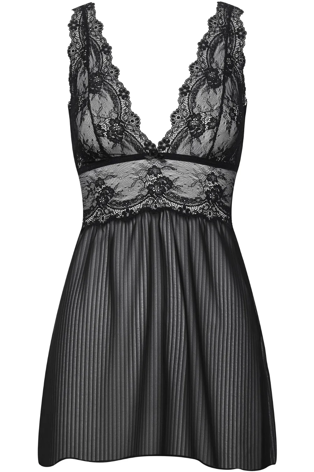 Grace Lace and Striped Chiffon Nightie