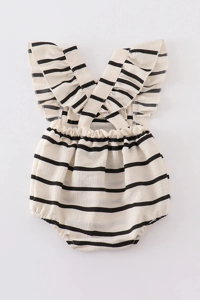 Black Stripe Ruffled Bubble ANNIE