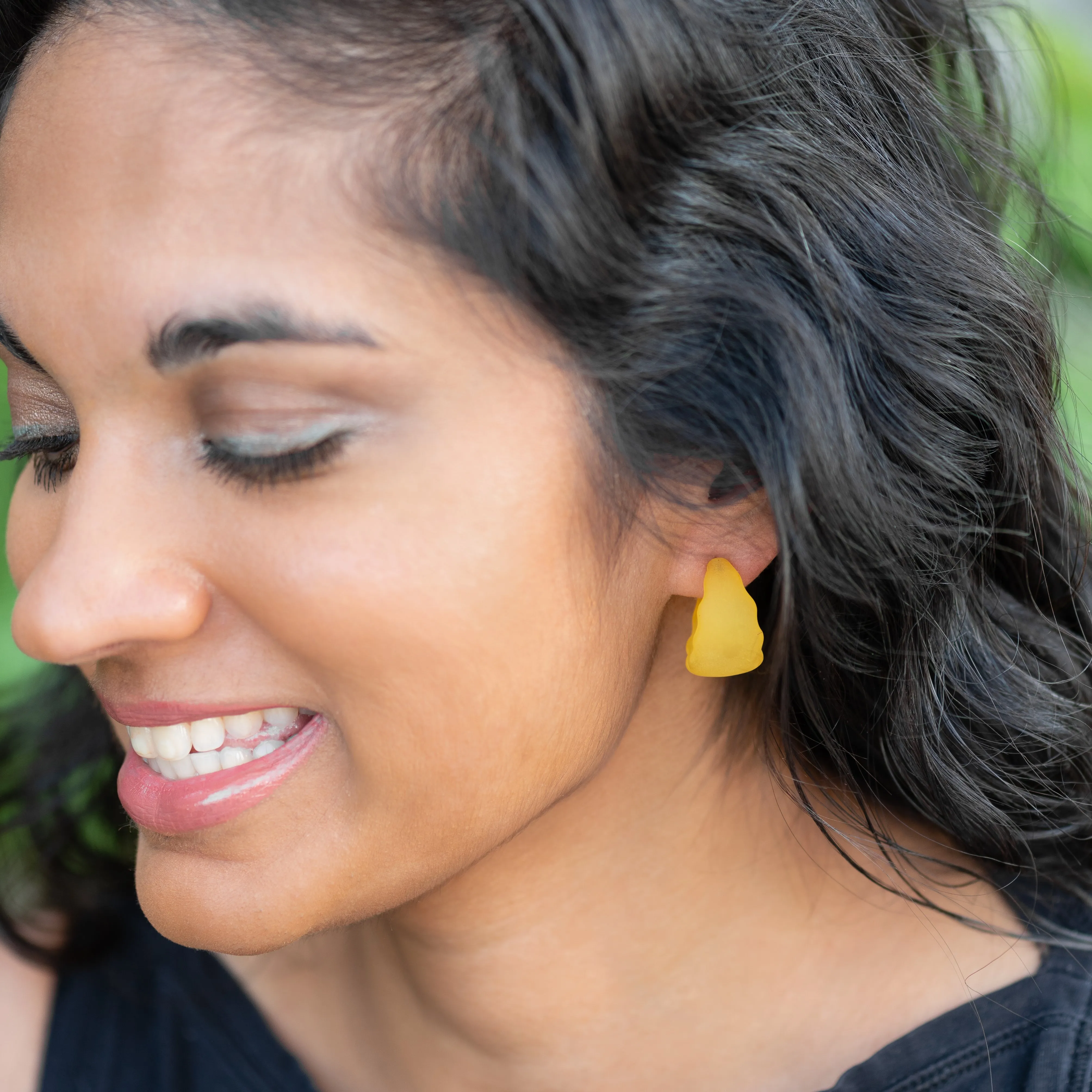 Frosted Ruffle Hoop Earrings