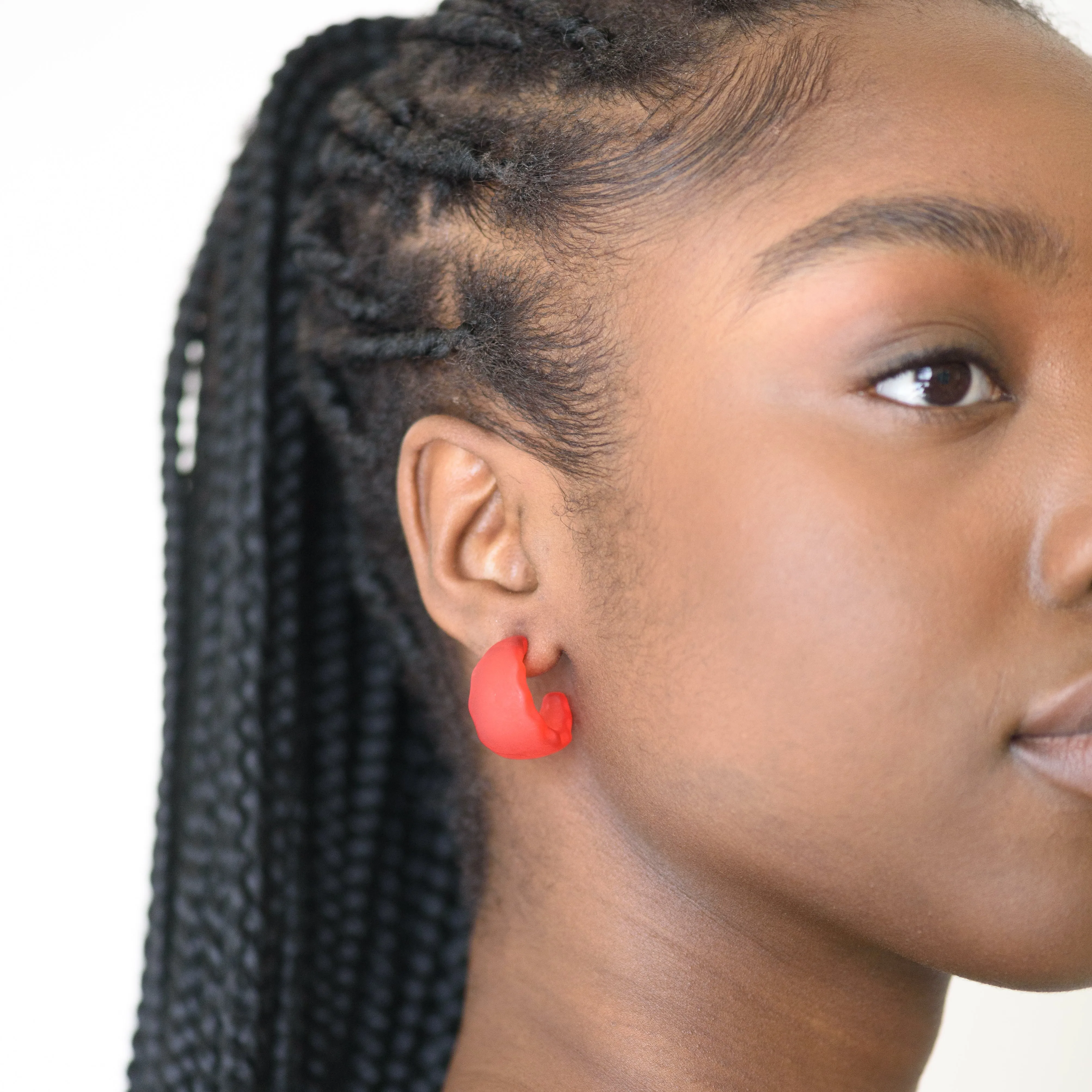 Frosted Ruffle Hoop Earrings