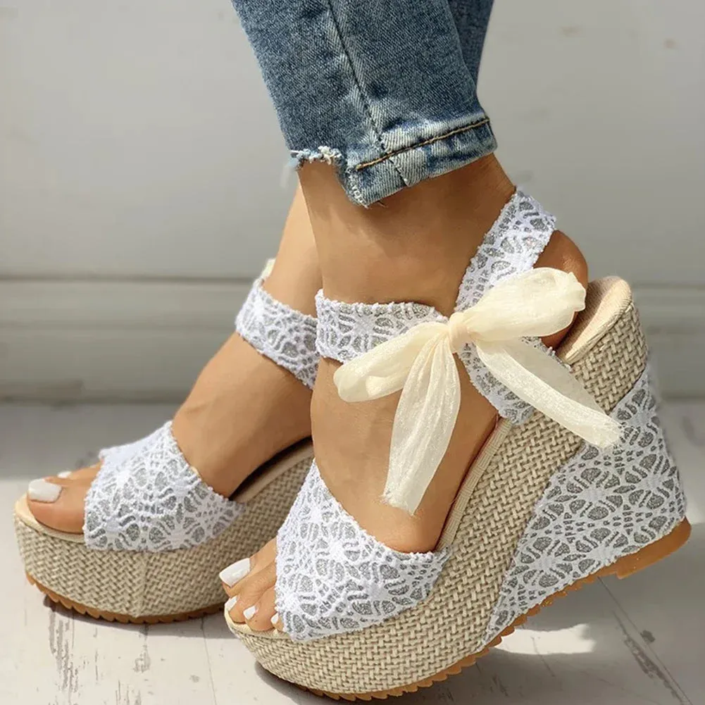 Stylish Summer Lace Wedge Heels Women