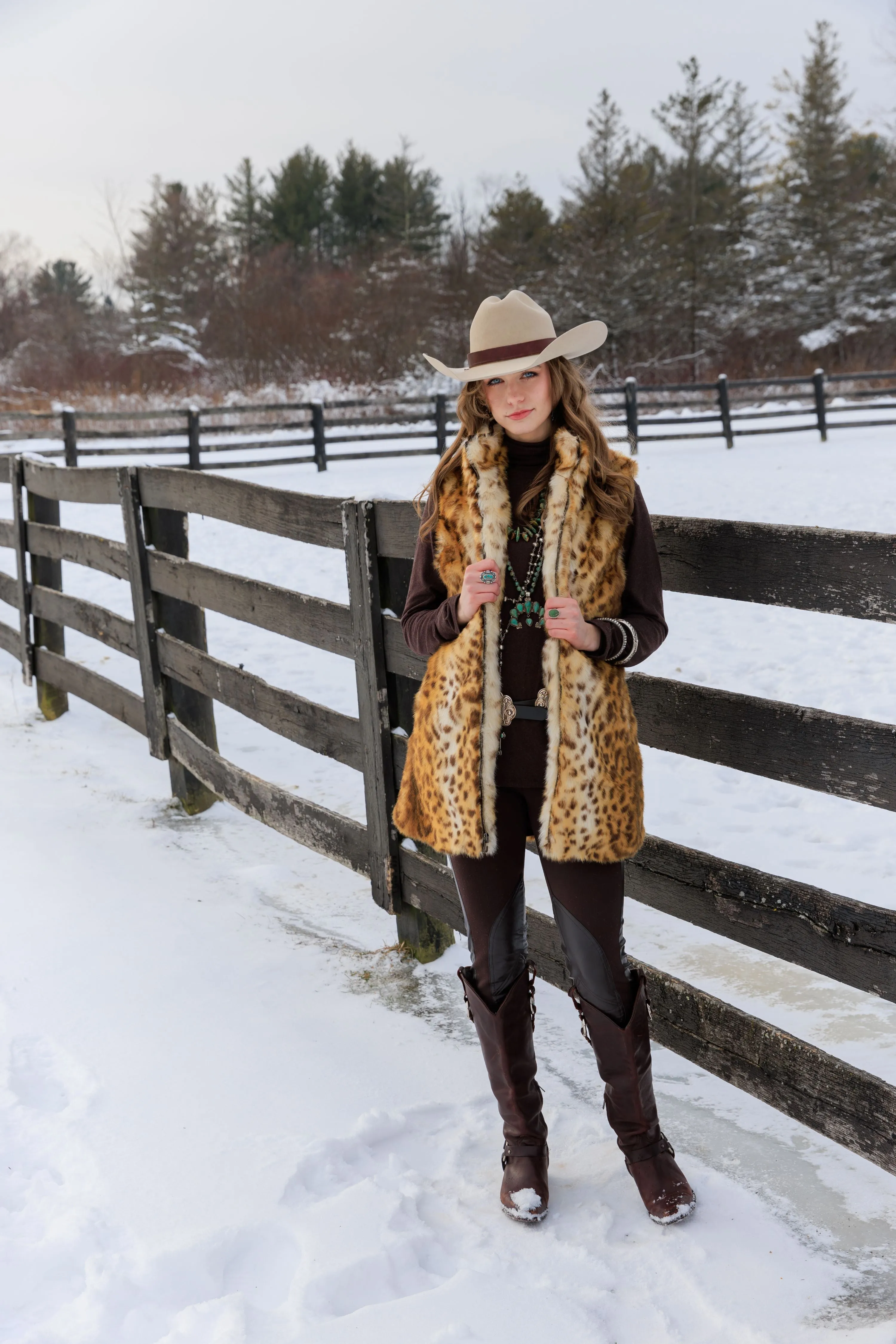 Golden Leopard Mallory Vest for Women by Tasha Polizzi