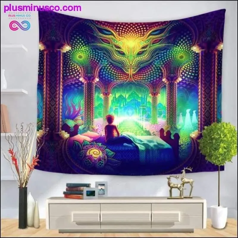 Thin Polyester Psychedelic Wall Tapestry for Couch