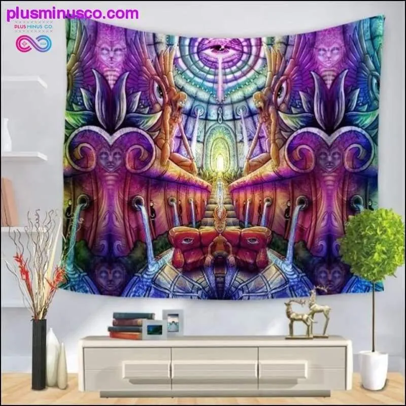 Thin Polyester Psychedelic Wall Tapestry for Couch