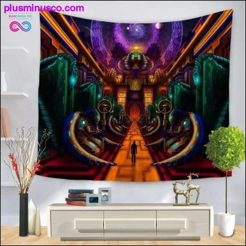 Thin Polyester Psychedelic Wall Tapestry for Couch