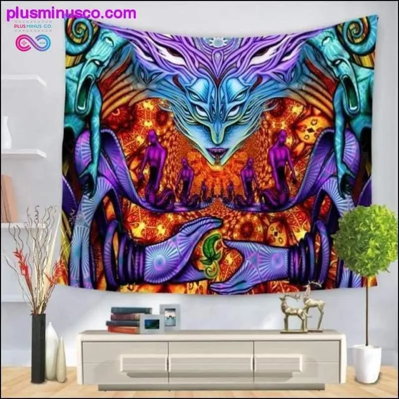 Thin Polyester Psychedelic Wall Tapestry for Couch