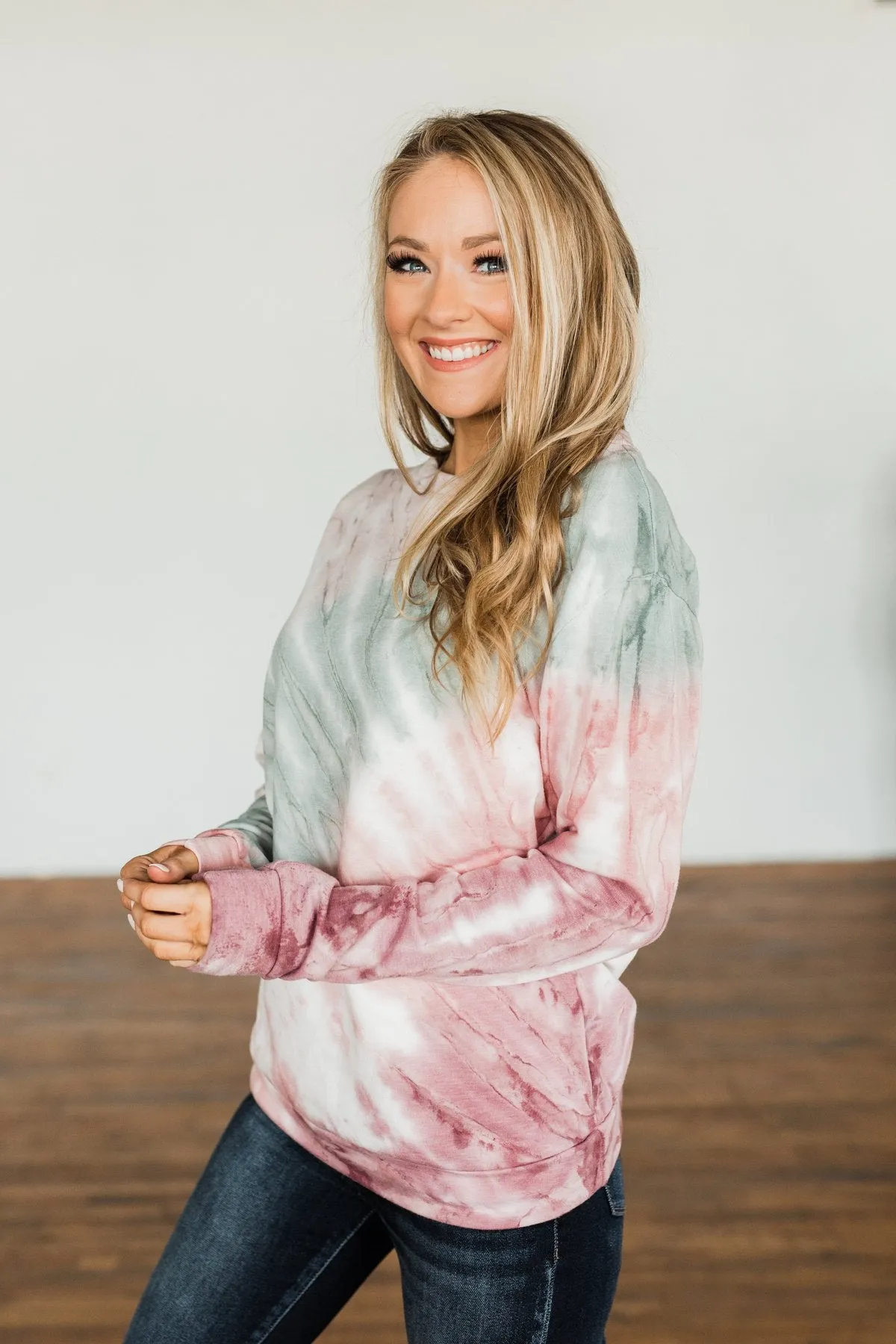 Tie Dye Pullover Top in Earth Tones