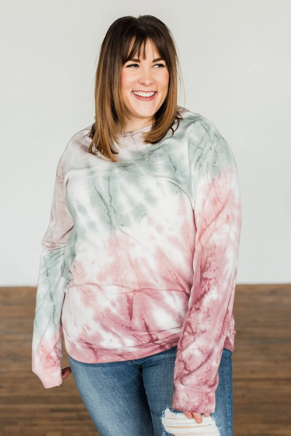 Tie Dye Pullover Top in Earth Tones