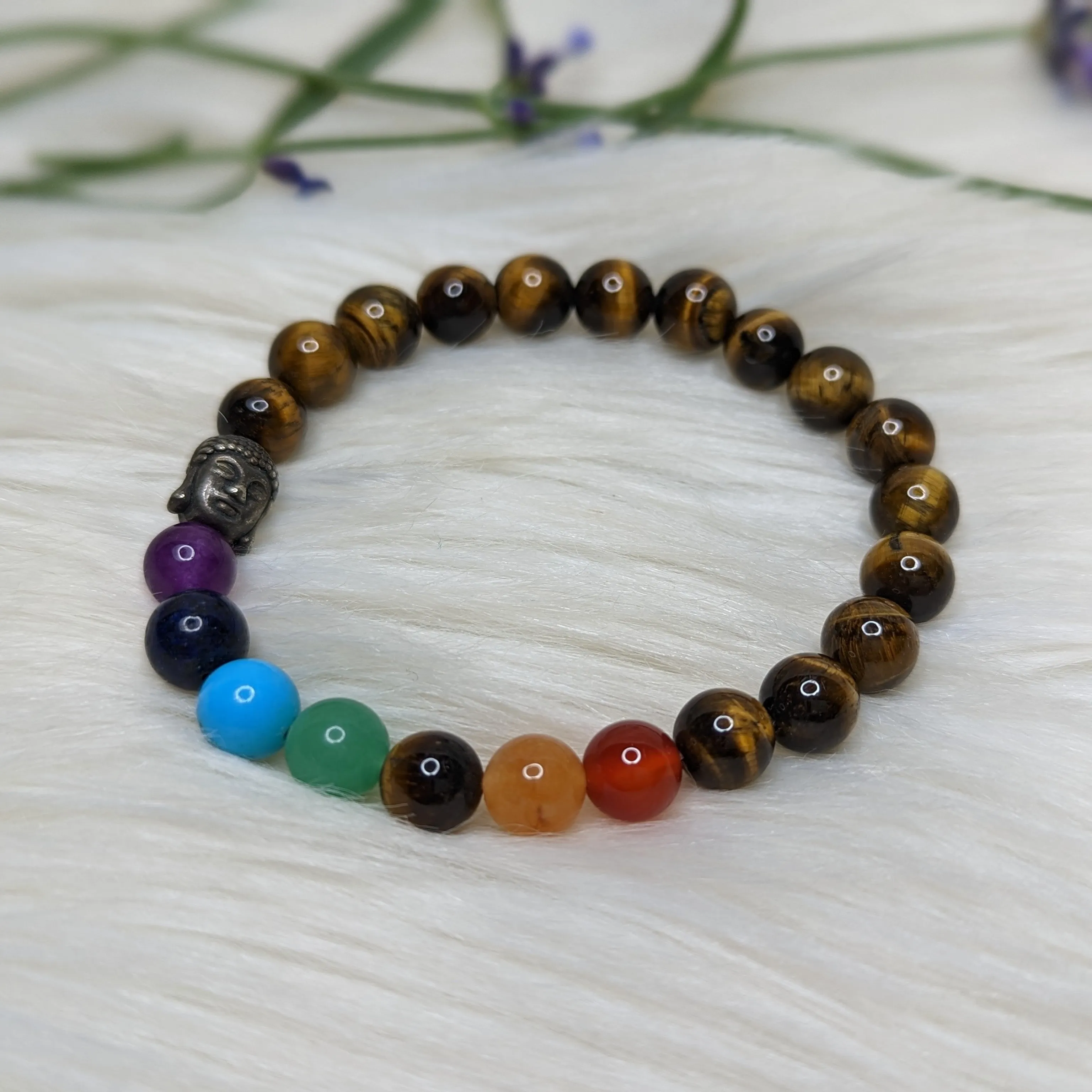 Tiger Eye Chakra Healing Stretchy Bracelet