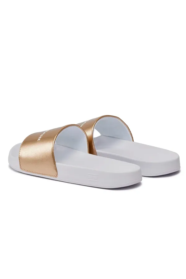 Tommy Hilfiger Women's Gold Logo Slides