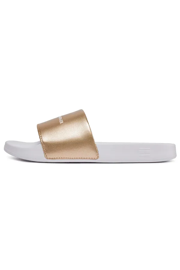 Tommy Hilfiger Women's Gold Logo Slides